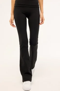 Jersey Mid Rise Flare Black
