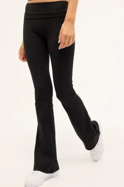 Jersey Mid Rise Flare Black