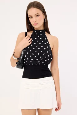 Jersey Ruched Frill Mini Skirt White