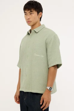 Jett Boxy Cropped Shirt Sage
