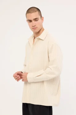 Jetty Long Sleeve Shirt Oat Stripe