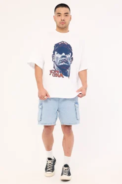 John Cena Hustle Boxy Tee Vintage White