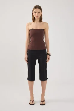 Josie Mid Rise Capri Pant Black