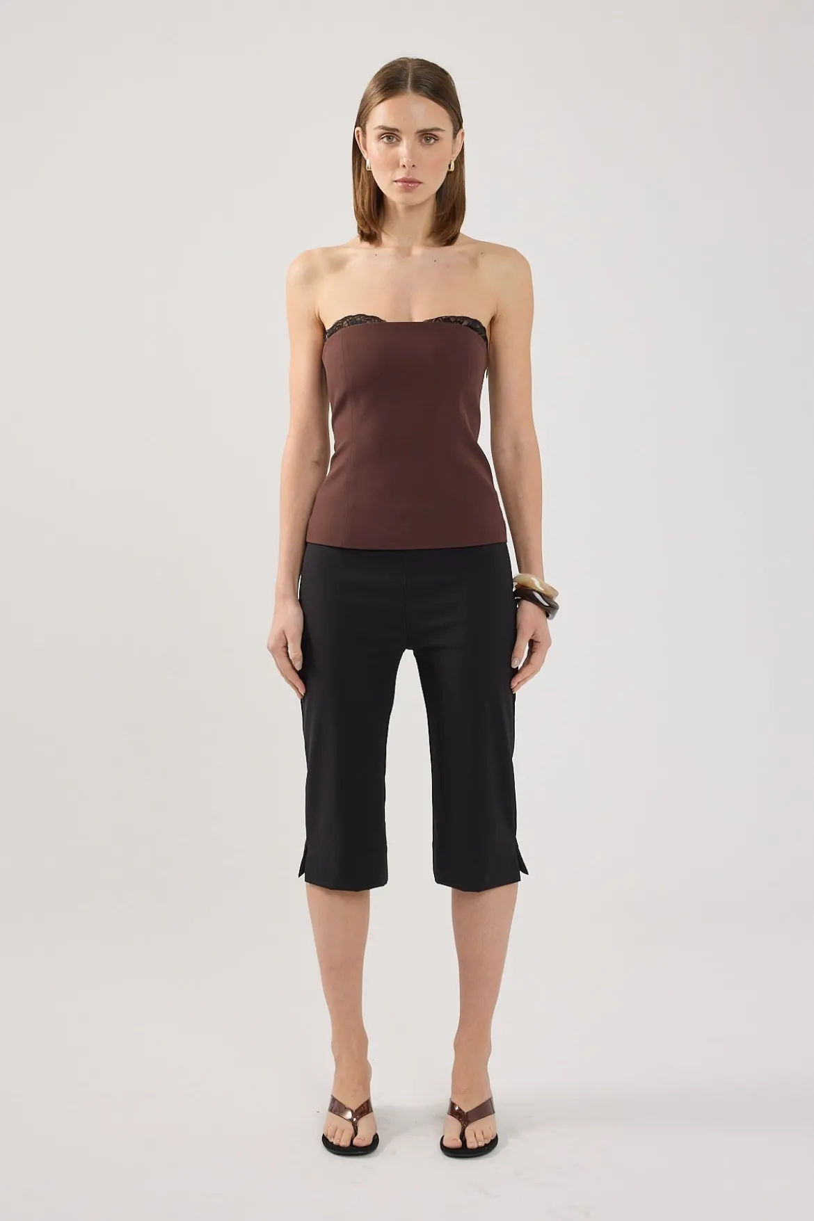 Josie Mid Rise Capri Pant Black