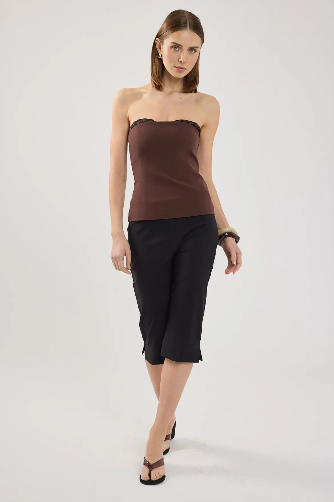 Josie Mid Rise Capri Pant Black