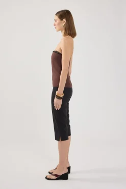 Josie Mid Rise Capri Pant Black