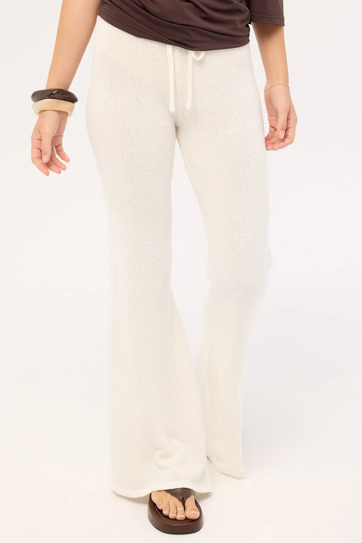 Julietta Knit Low Rise Pant White