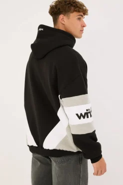 Junction Panel Hood Sweat Black