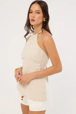 Juni Linen Bead Short White