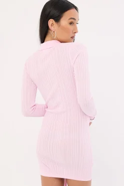 Juniper Polo Knit Mini Dress Pink
