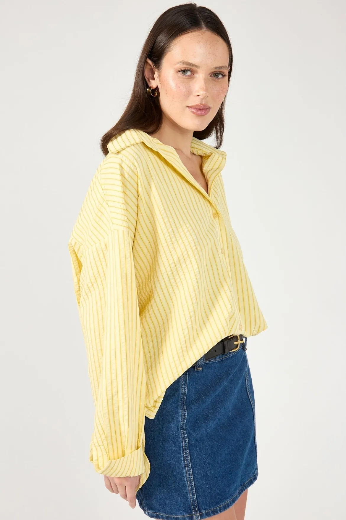 Kaili Stripe Shirt Lemon Stripe