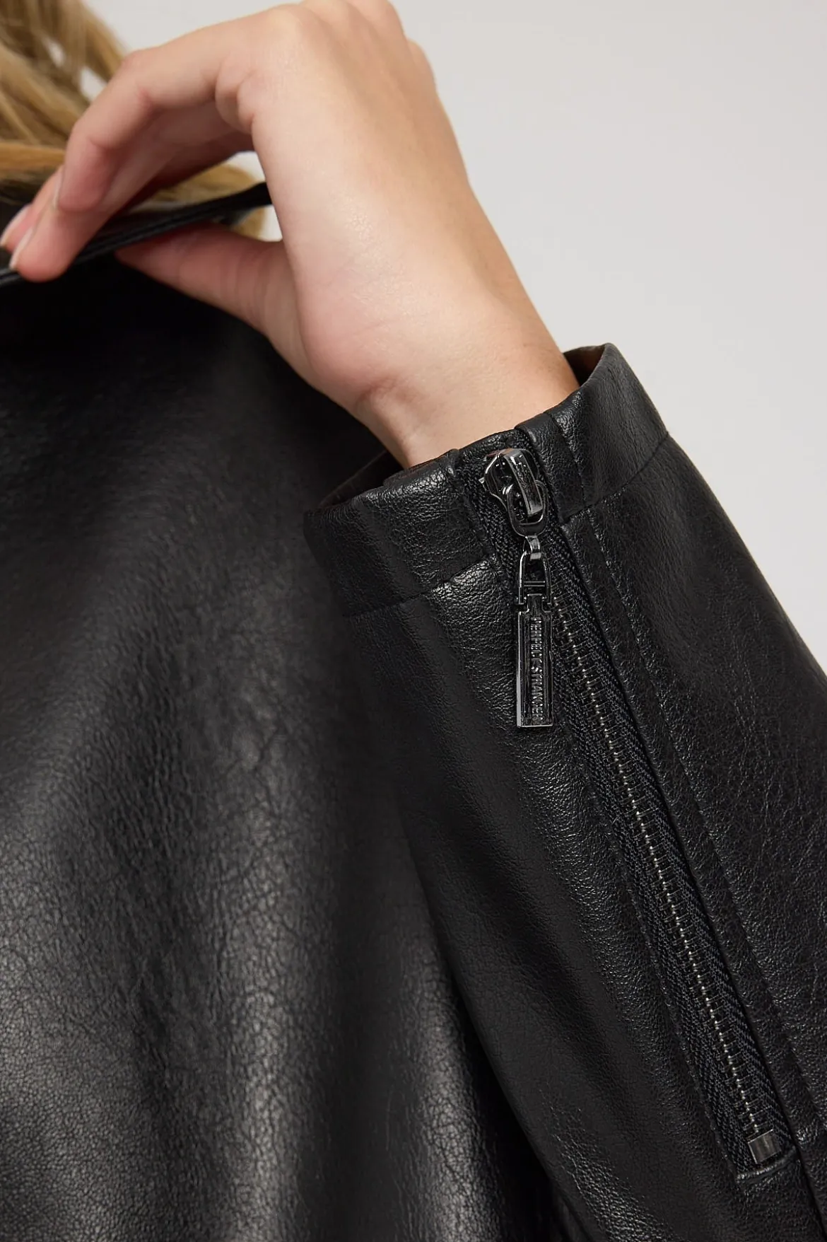 Kandice PU Zip Up Jacket Black