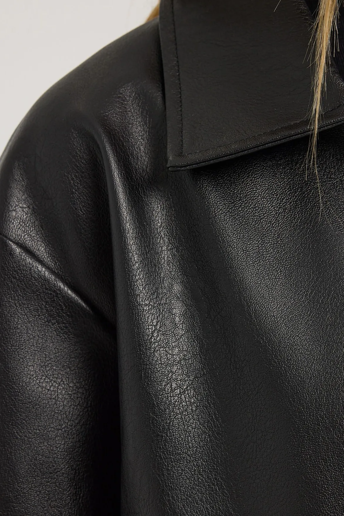 Kandice PU Zip Up Jacket Black