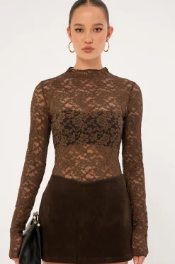 Kandice Suede Skort Brown