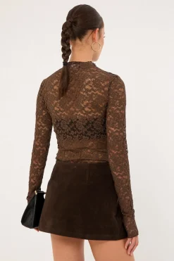 Kandice Suede Skort Brown