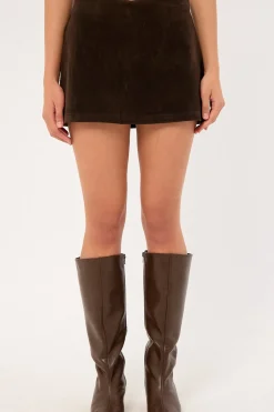Kandice Suede Skort Brown