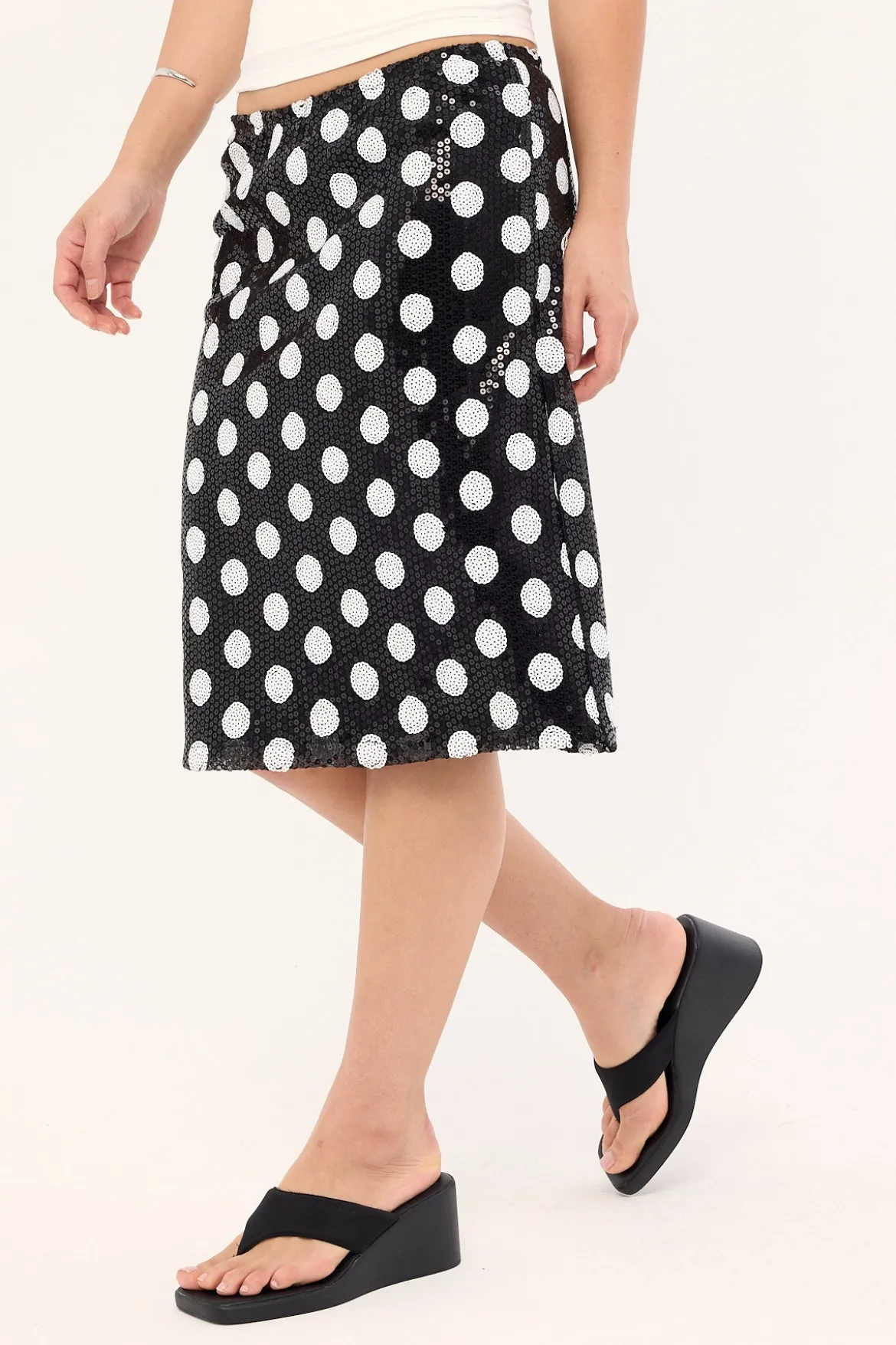 Kavivi Skirt Polka Sequin Monochrome