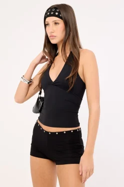 Kento Hot Pants Black Eyelets