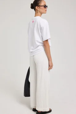 Kiara Mid Rise Relaxed Pant Off White