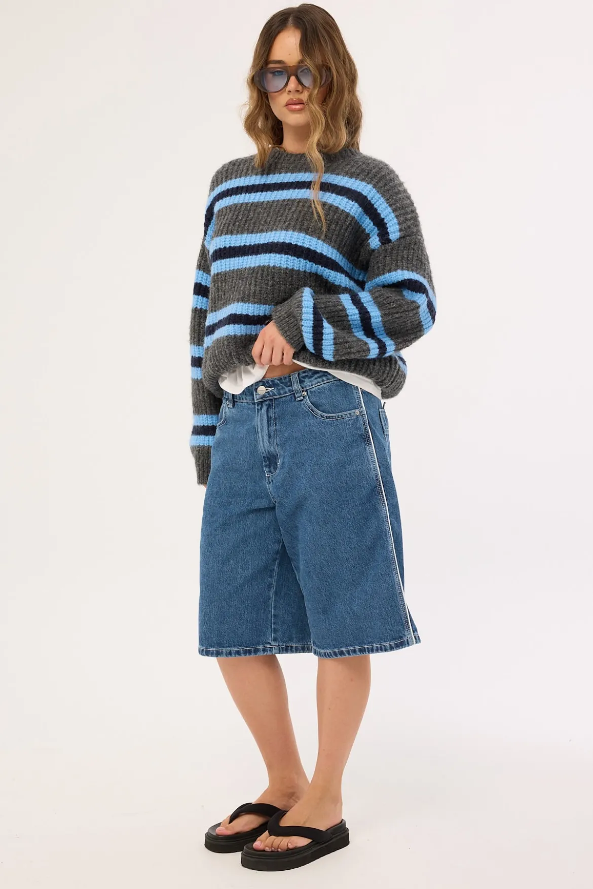 Kick Off Big Baggy Short Steady Mid Blue