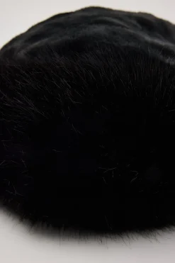 Kiki Faux Fur Hat Black