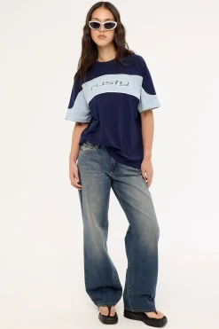 Kinetic Oversize Tee Navy Blue