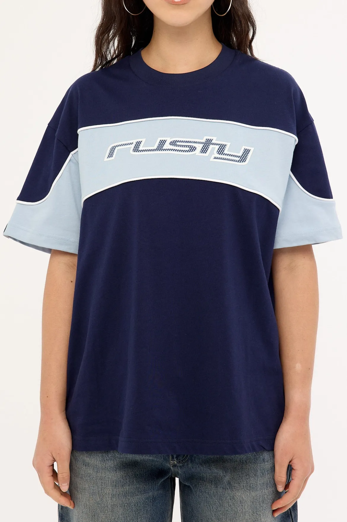 Kinetic Oversize Tee Navy Blue