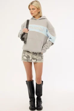 Kinetic Oversized Hooded Fleece Grey/Light Blue