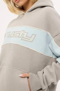 Kinetic Oversized Hooded Fleece Grey/Light Blue