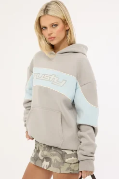 Kinetic Oversized Hooded Fleece Grey/Light Blue