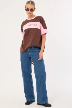 Kinetic Oversized Tee Pinecone/Baby Pink