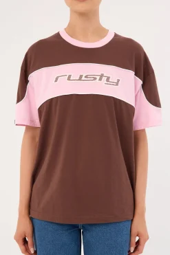 Kinetic Oversized Tee Pinecone/Baby Pink