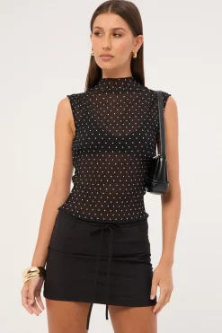Kingsley Tie Mini Skirt Black