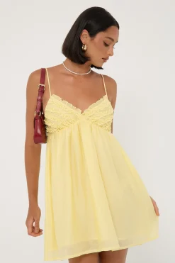 Klara Frill Mini Dress Lemon