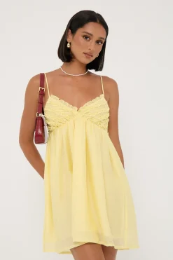Klara Frill Mini Dress Lemon