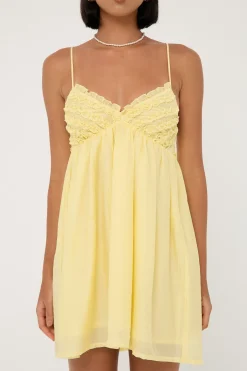 Klara Frill Mini Dress Lemon