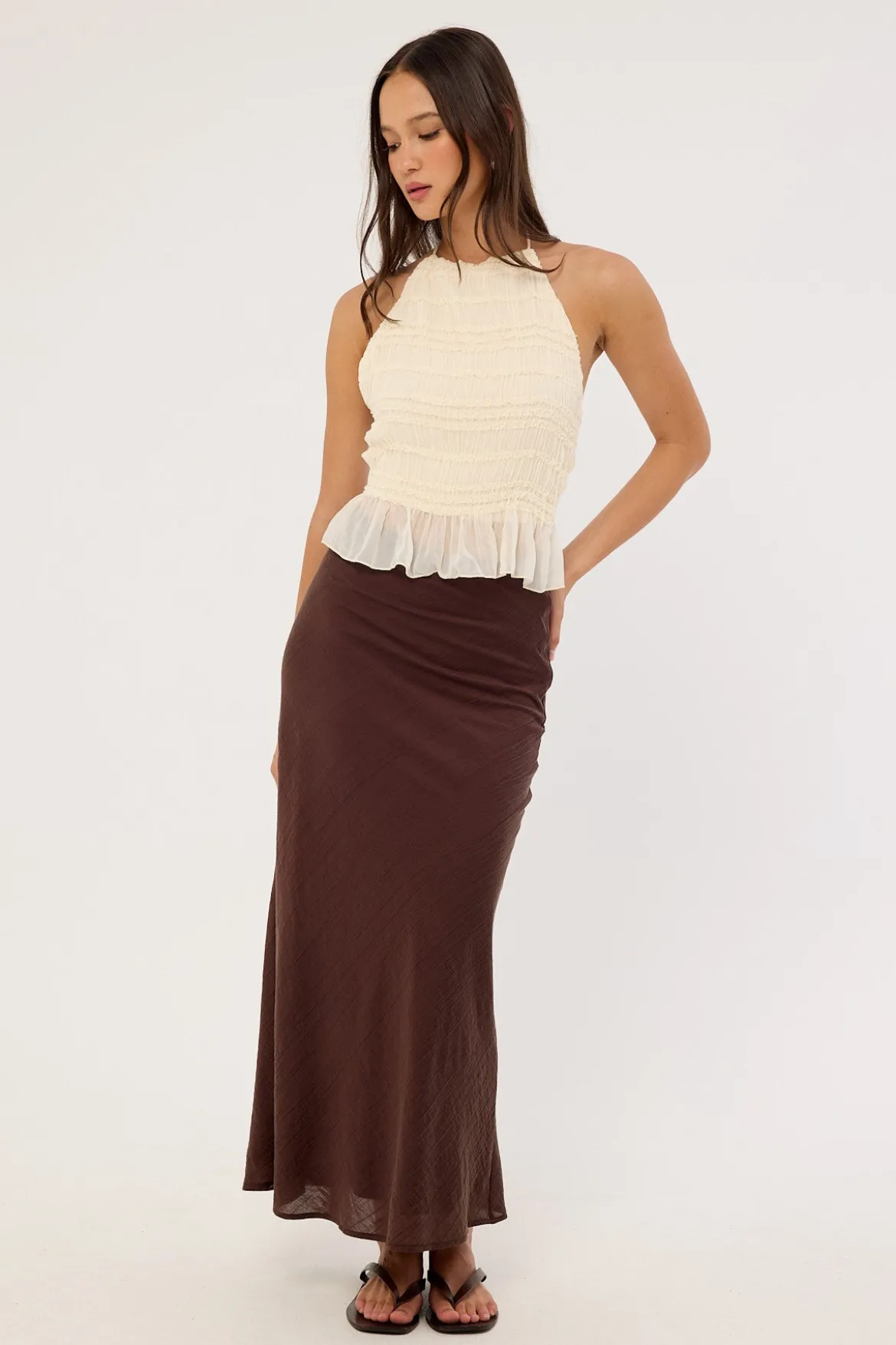 Klara Maxi Skirt Brown