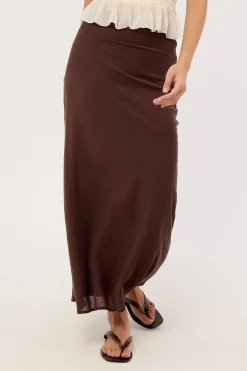 Klara Maxi Skirt Brown