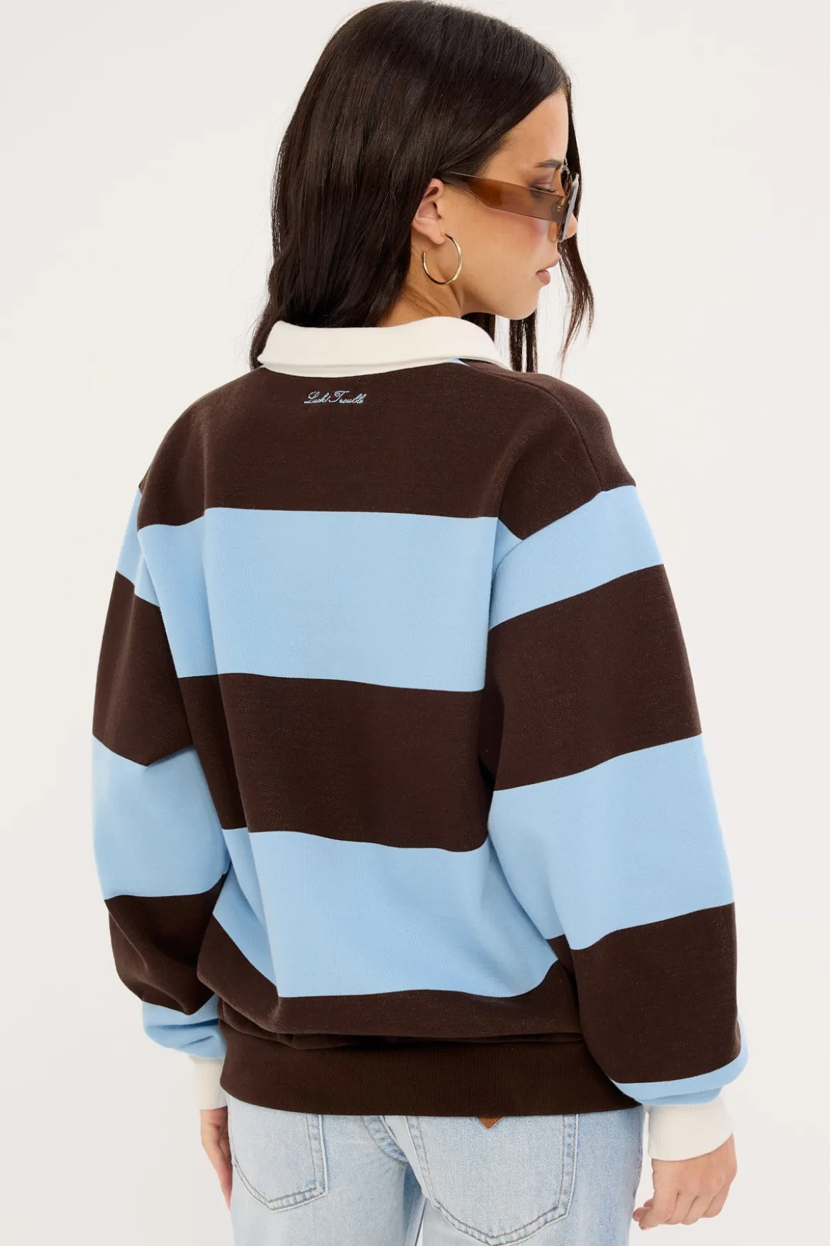 Kleo Fleece Rugby Brown Stripe