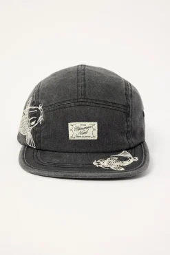 Koi 5 Panel Cap Washed Black