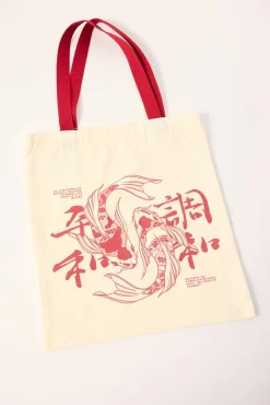 Koi Fish Shopper Tote Bag Natural
