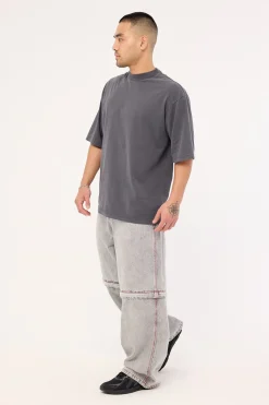 Krook Zip Off Behemoth Super Baggy Jean Light Grey