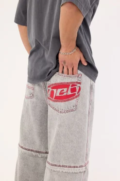 Krook Zip Off Behemoth Super Baggy Jean Light Grey