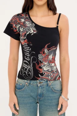 Kyou Off Shoulder Tee Black