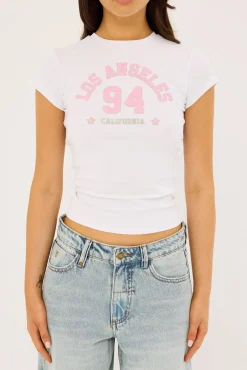 LA 94 Baby Tee White
