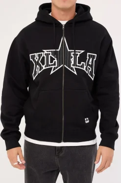 LA Star Zip Thru Hood Black