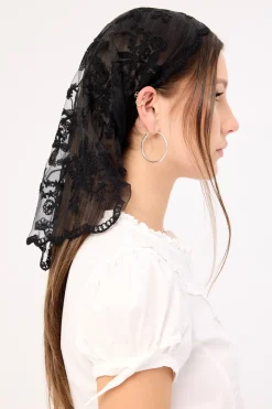 Lace Headscarf Black
