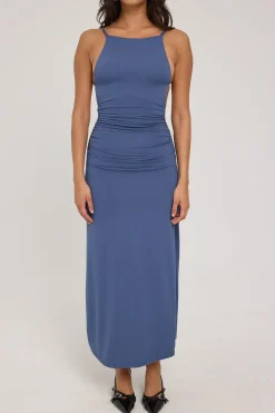 Lani Split Midi Dress Charcoal