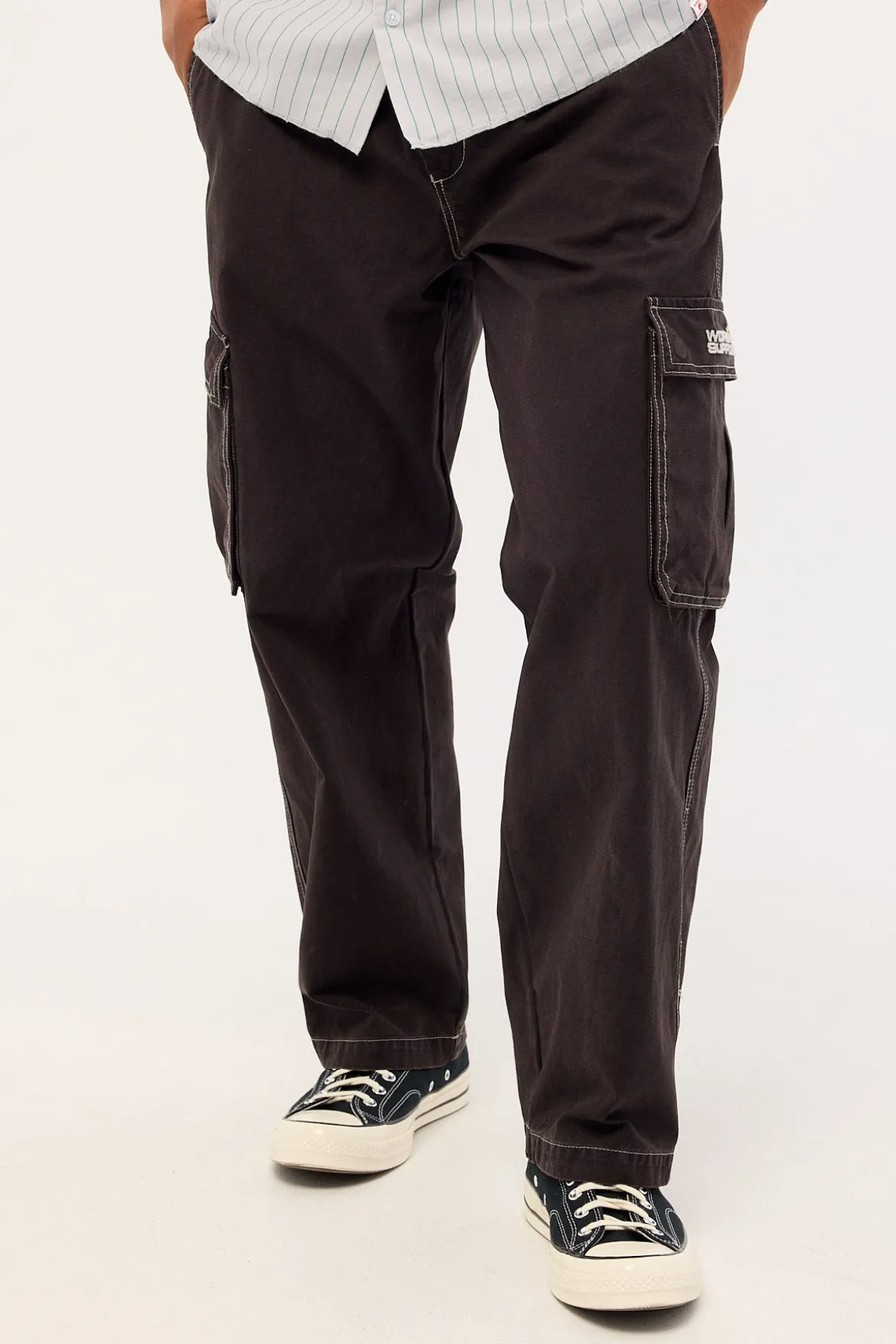 Laser Elastic Cargo Pant Black