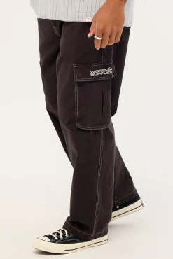 Laser Elastic Cargo Pant Black